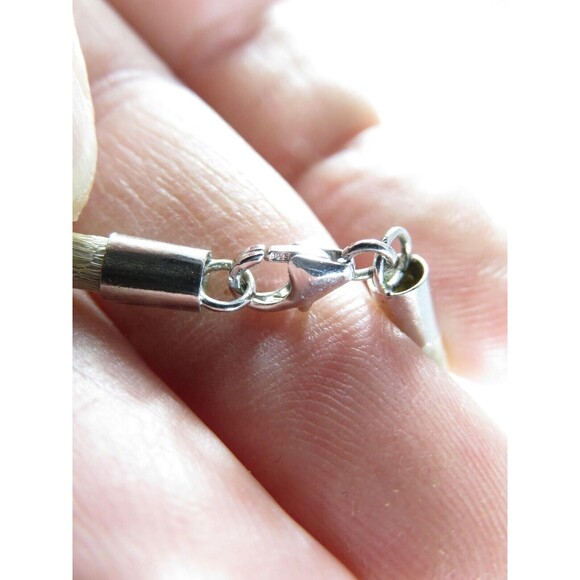 Sterling Silver Mesh Slide Necklace Southwestern Hardstone Geometric Pendant - Picture 9 of 10